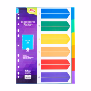 Separador Plástico Oficio 6 un.