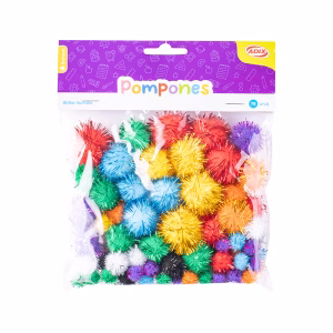 Pompones de Colores con Glitter 78 un.