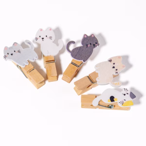Pinzas de Madera Gatos 10 un.