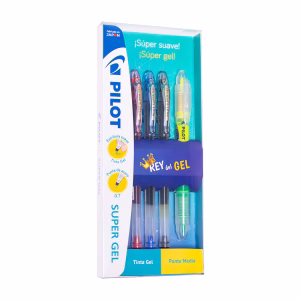 Set Lápiz Súper Gel 0.7 mm. Blister 3 un.