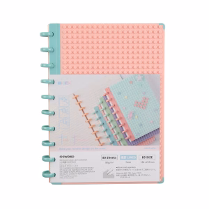 Cuaderno B5 rosa pastel con textura