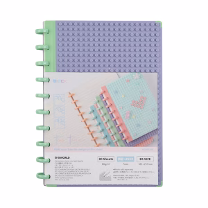 Cuaderno B5 violeta con textura